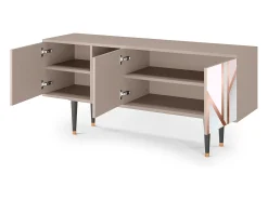 Móvel De Tv| Mueble de TV - 150х69х41 cm - T5 - Champagne Story, Latte Bege