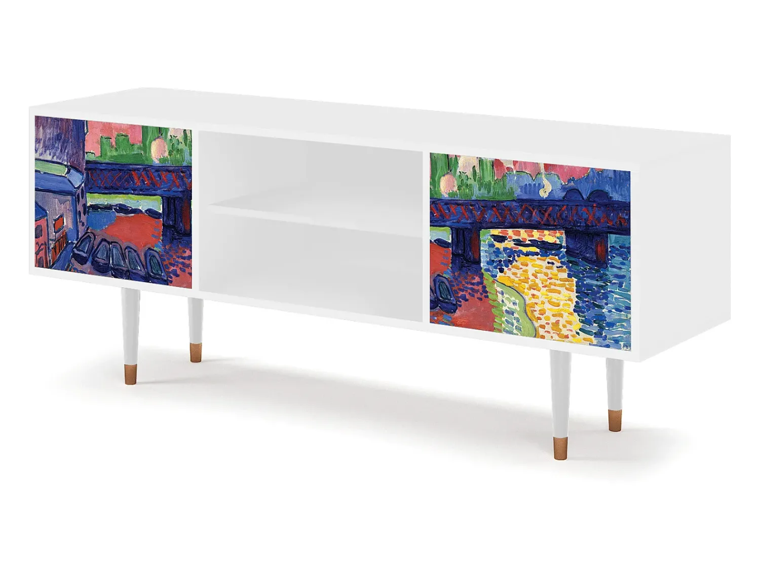 New Mueble de TV - 170х69х48 cm - T2 - Charing Cross Bridge, Branco Bege