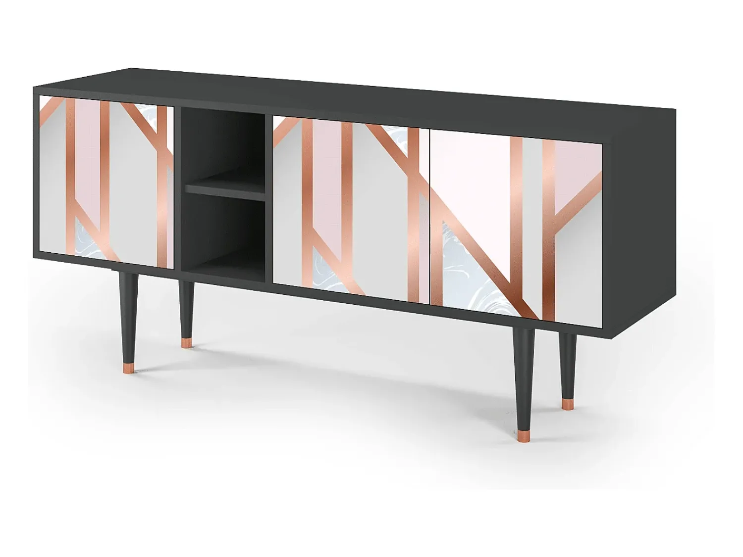 Mueble de TV - 150х69х41 cm - T5 - Champagne Story, Antracite^ Móvel De Tv