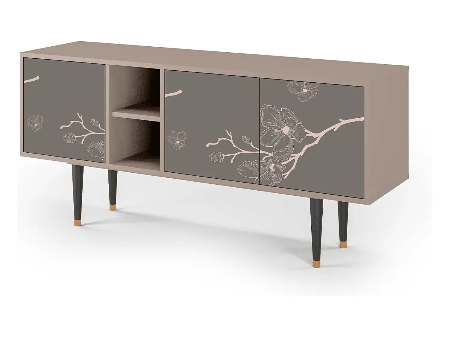 Móvel De Tv| Mueble de TV - 150х69х41 cm - T5 - Cherry Blossom, Latte Bege