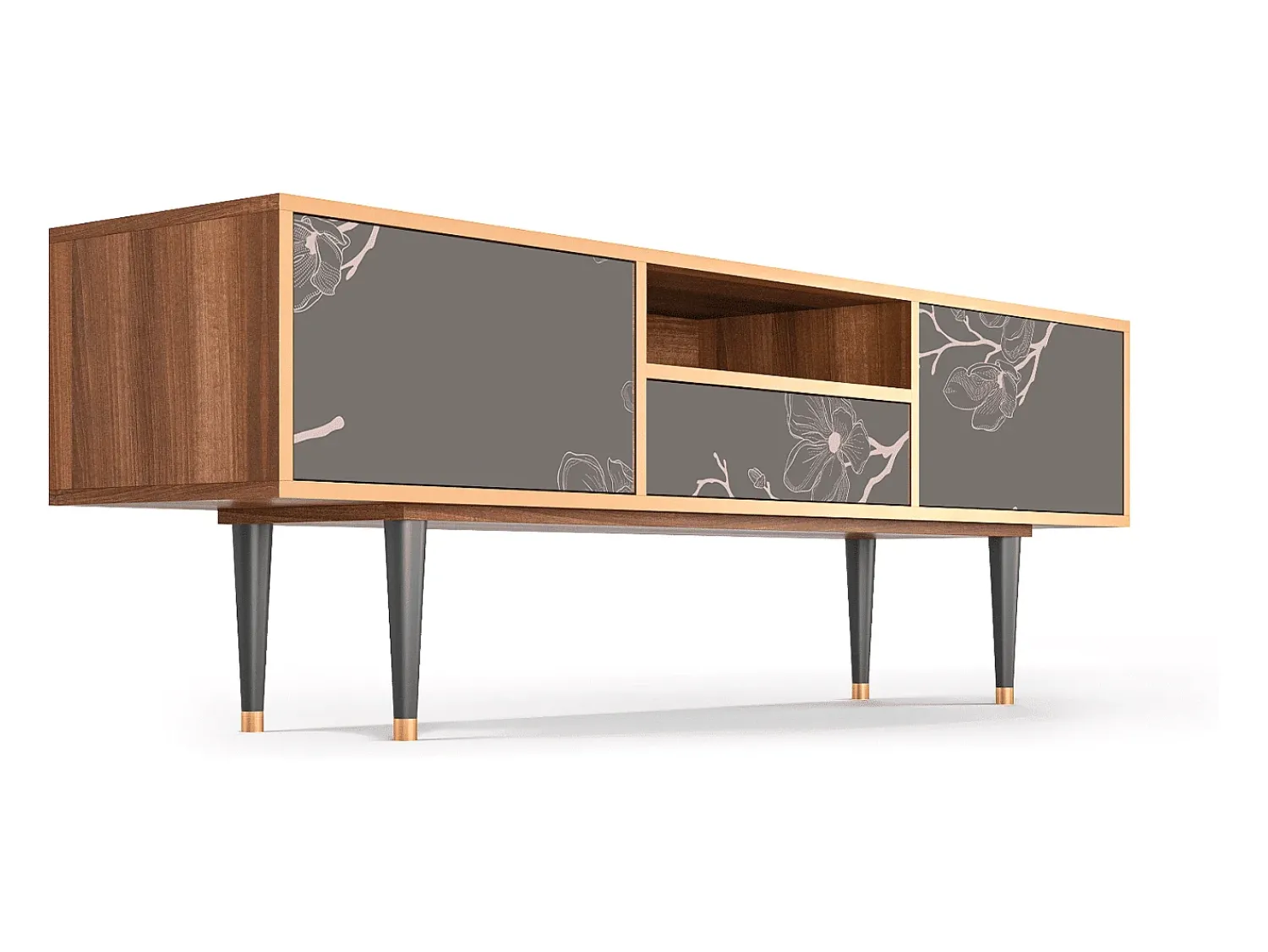 Móvel De Tv| Mueble de TV - 170х59х41 cm - T6 - Cherry Blossom, Nogueira Castanho