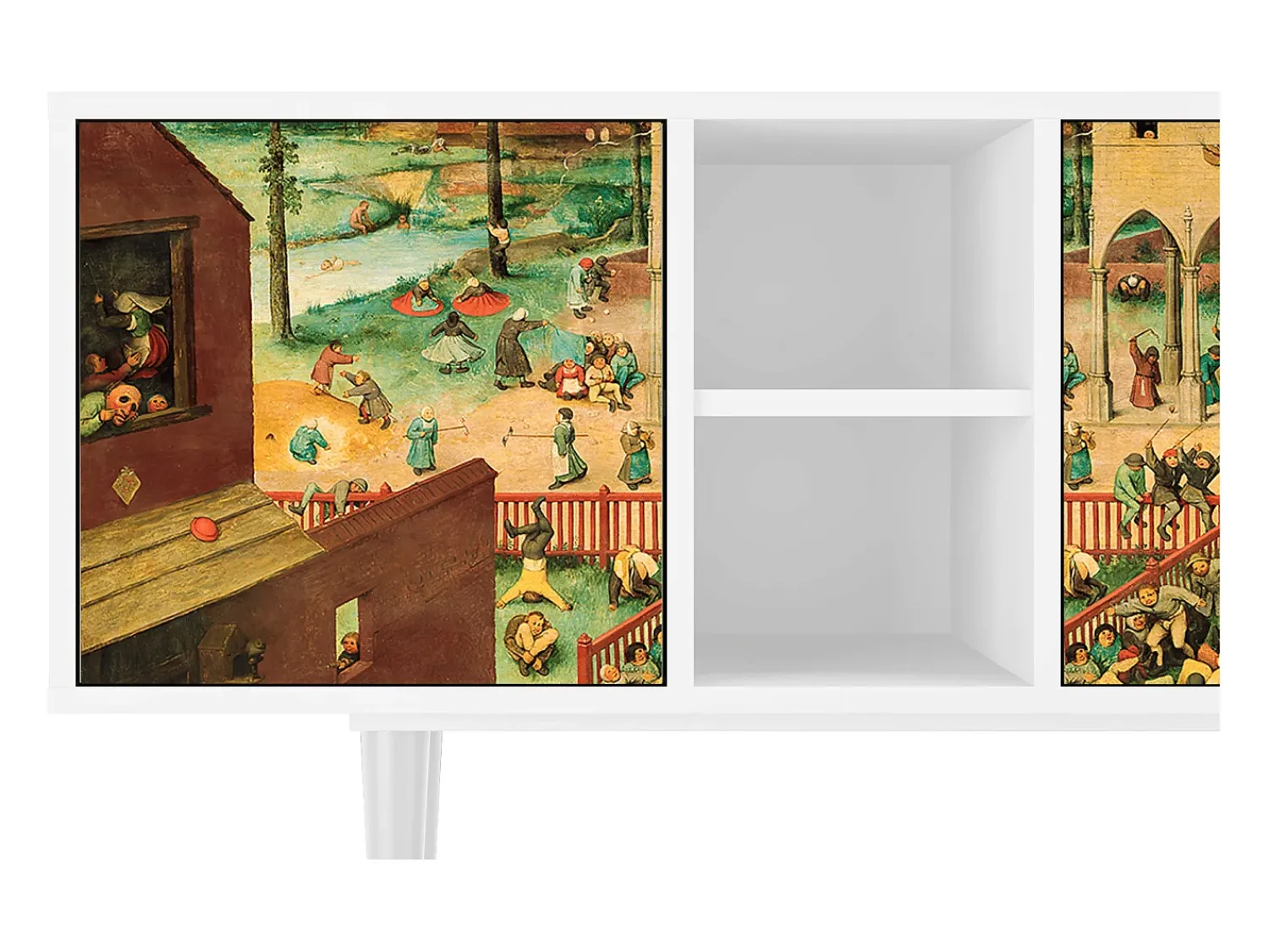 Mueble de TV - 150х69х41 cm - T5 - Children Games, Branco^ Móvel De Tv