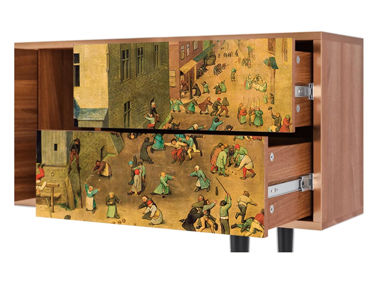 Móvel De Tv* Mueble de TV - 170х69х48 cm - T1 - Children Games, Nogueira Castanho