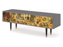 Móvel De Tv* Mueble de TV - 170х59х48 cm - T4 - Children Games, Cinza Cinzento