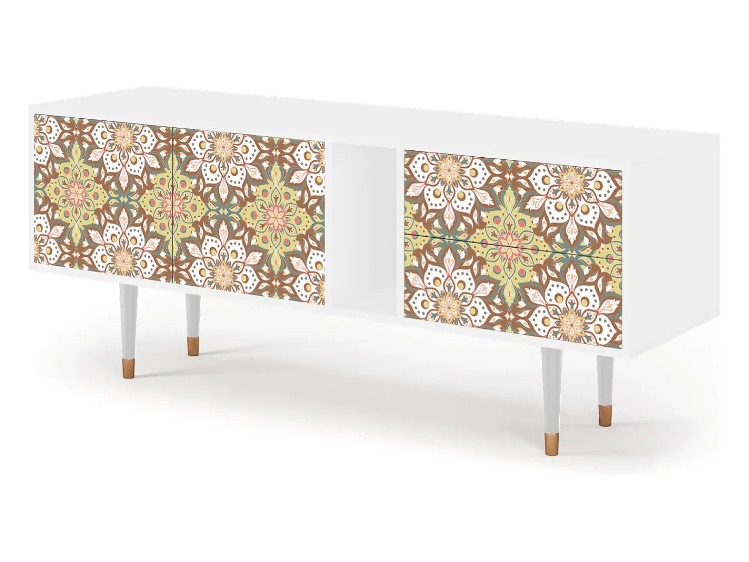 Móvel De Tv* Mueble de TV - 170х69х48 cm - T1 - Chinese Tea, Branco Bege