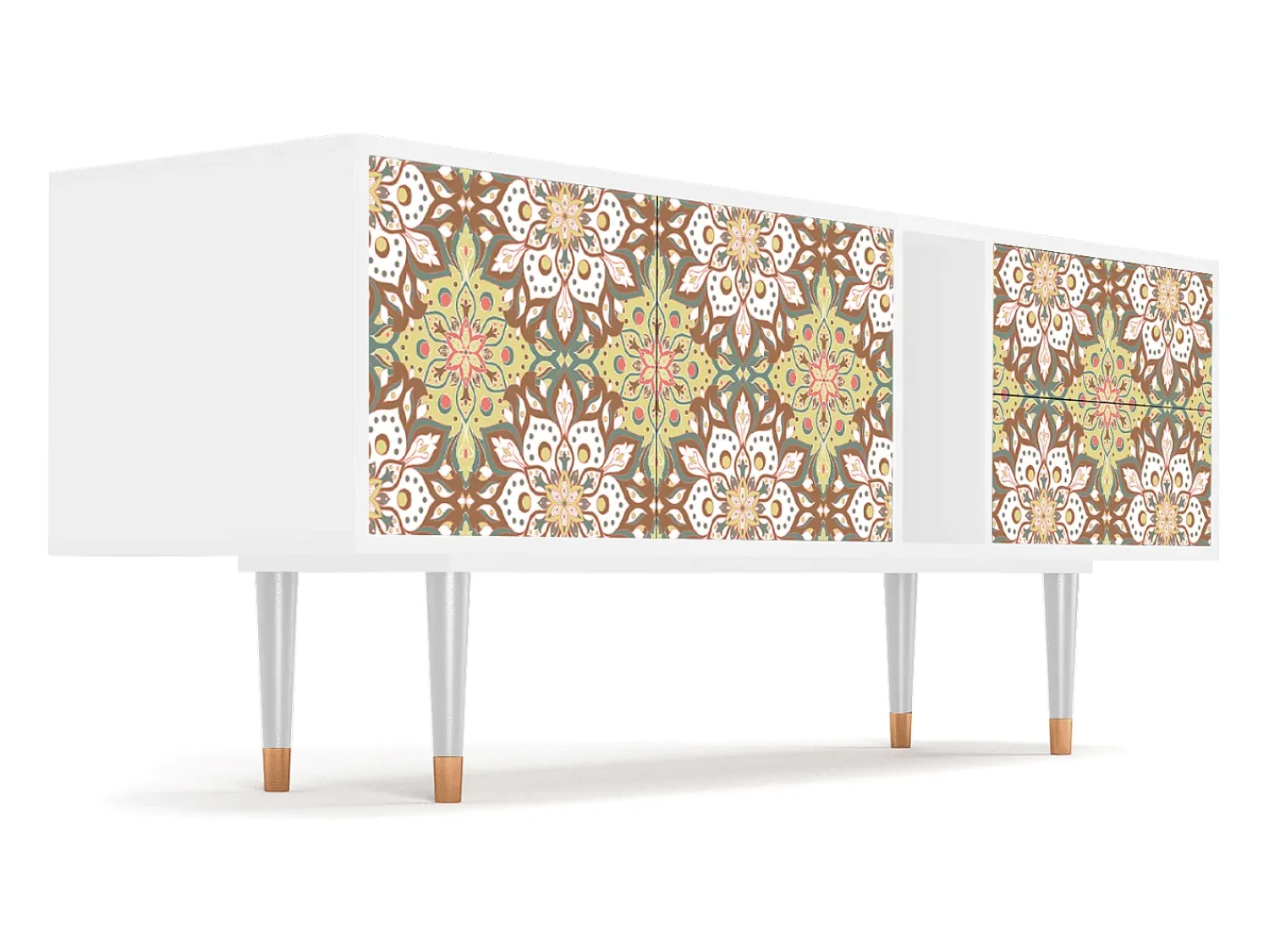 Móvel De Tv* Mueble de TV - 170х69х48 cm - T1 - Chinese Tea, Branco Bege