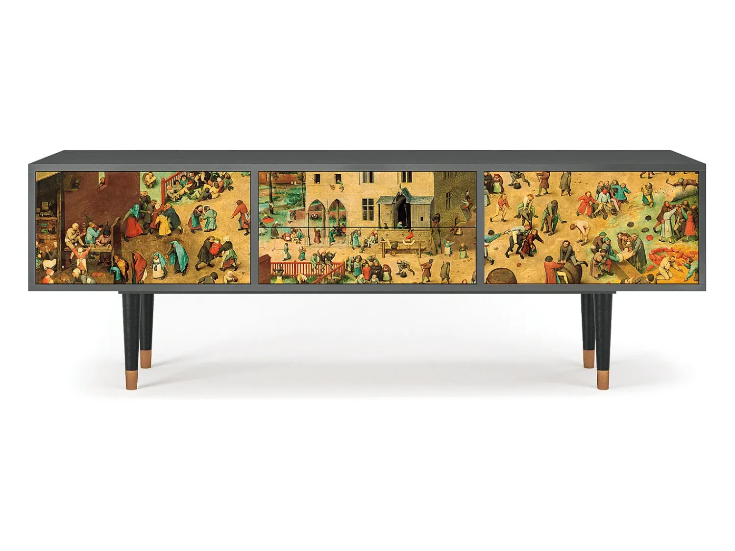Móvel De Tv| Mueble de TV - 170х59х48 cm - T4 - Children Games, Antracite Cinza antracite