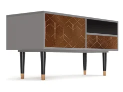 Móvel De Tv| Mueble de TV - 115х59х48 cm - T3 - Chocolate Bar, Cinza Cinzento