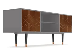 Móvel De Tv* Mueble de TV - 170х69х48 cm - T2 - Chocolate Bar, Cinza Cinzento