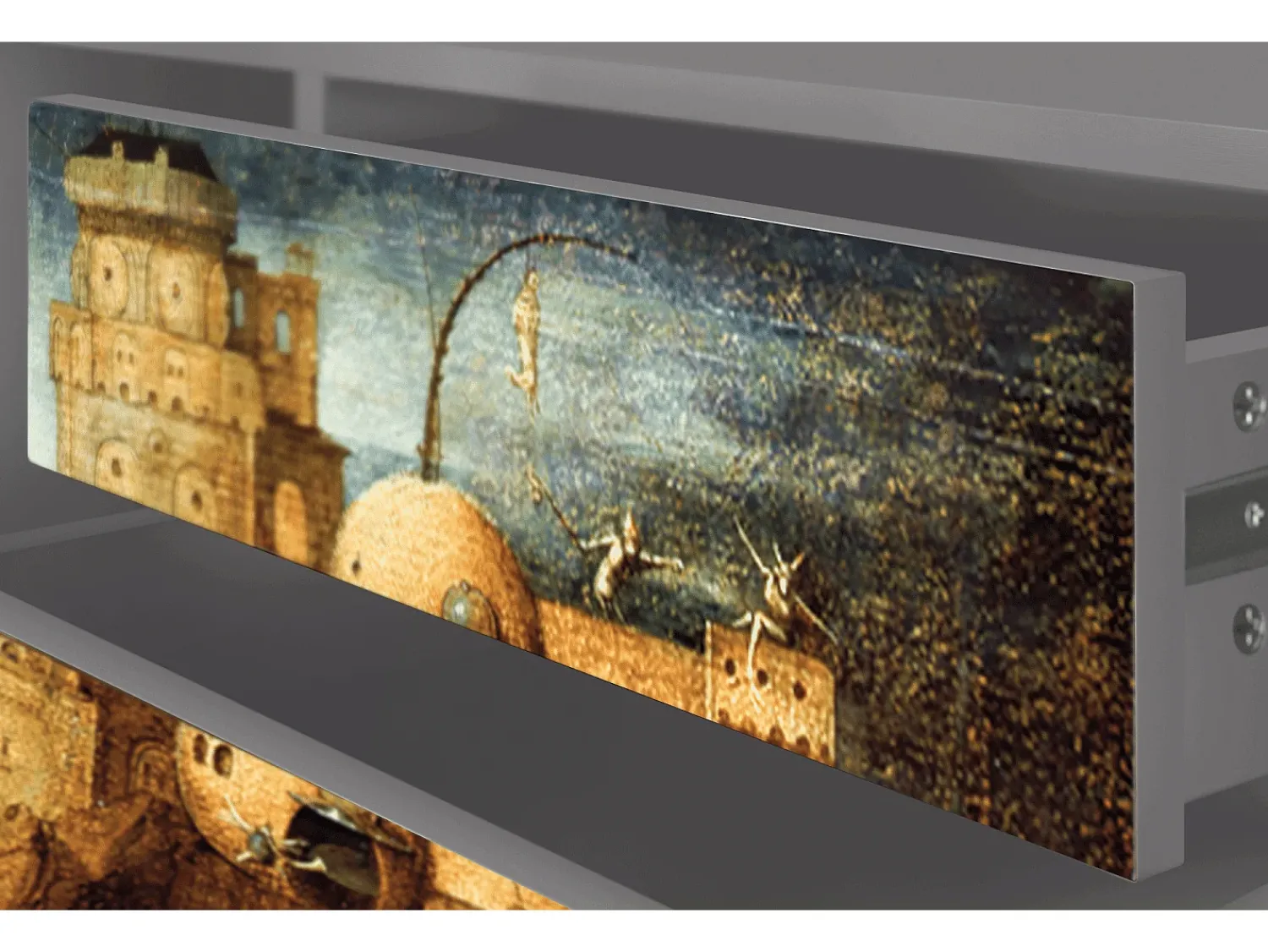 Móvel De Tv| Mueble de TV - 170х59х48 cm - T4 - Christ in Limbo, Cinza Cinzento