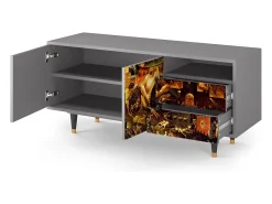 Móvel De Tv| Mueble de TV - 125х56х41 cm - T7 - Christ in Limbo, Cinza Cinzento