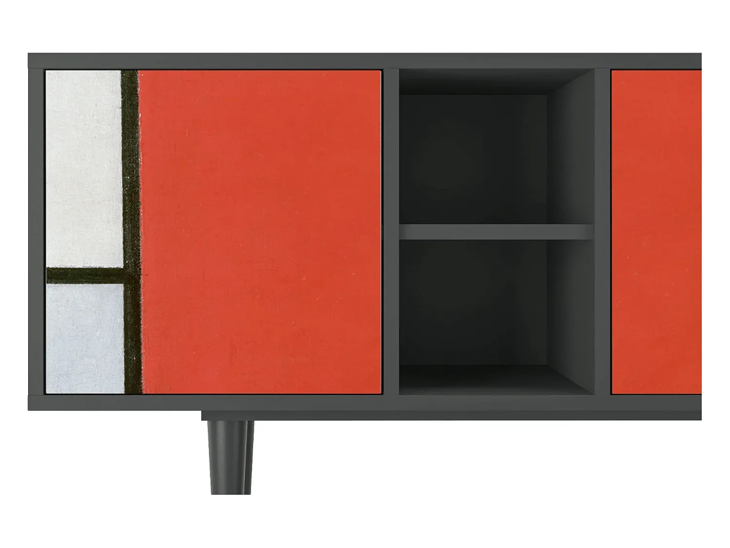 Móvel De Tv* Mueble de TV - 150х69х41 cm - T5 - Composition, Antracite Cinza antracite