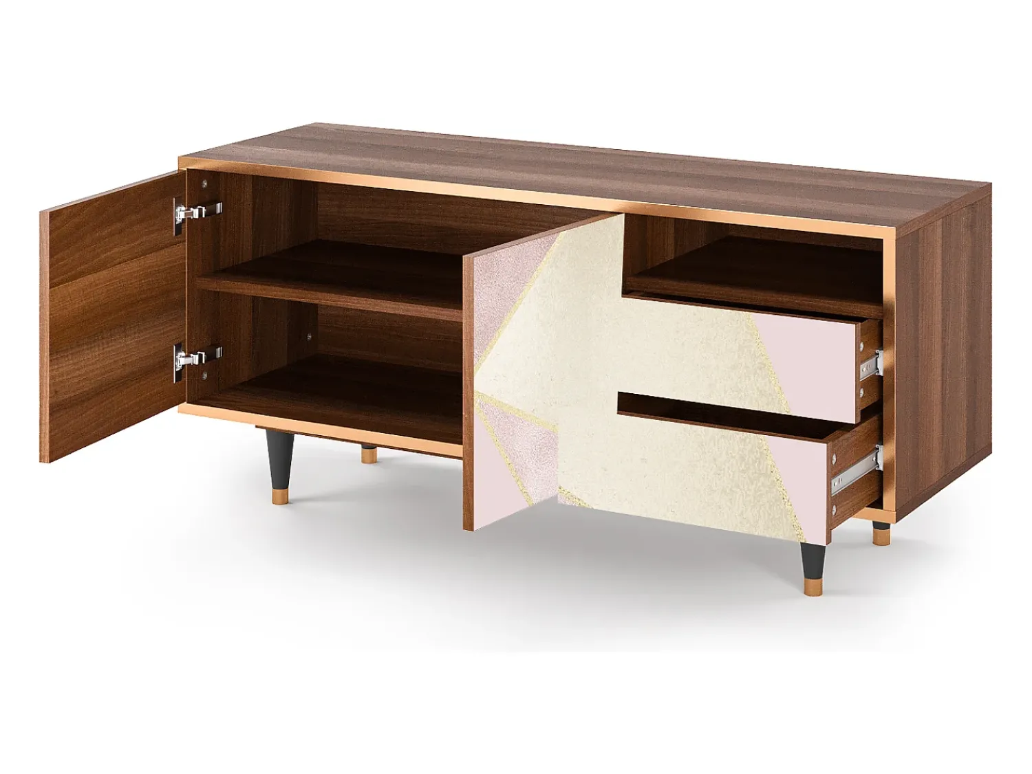 Discount Mueble de TV - 125х56х41 cm - T7 - Cosmopolitan Diva, Nogueira Castanho