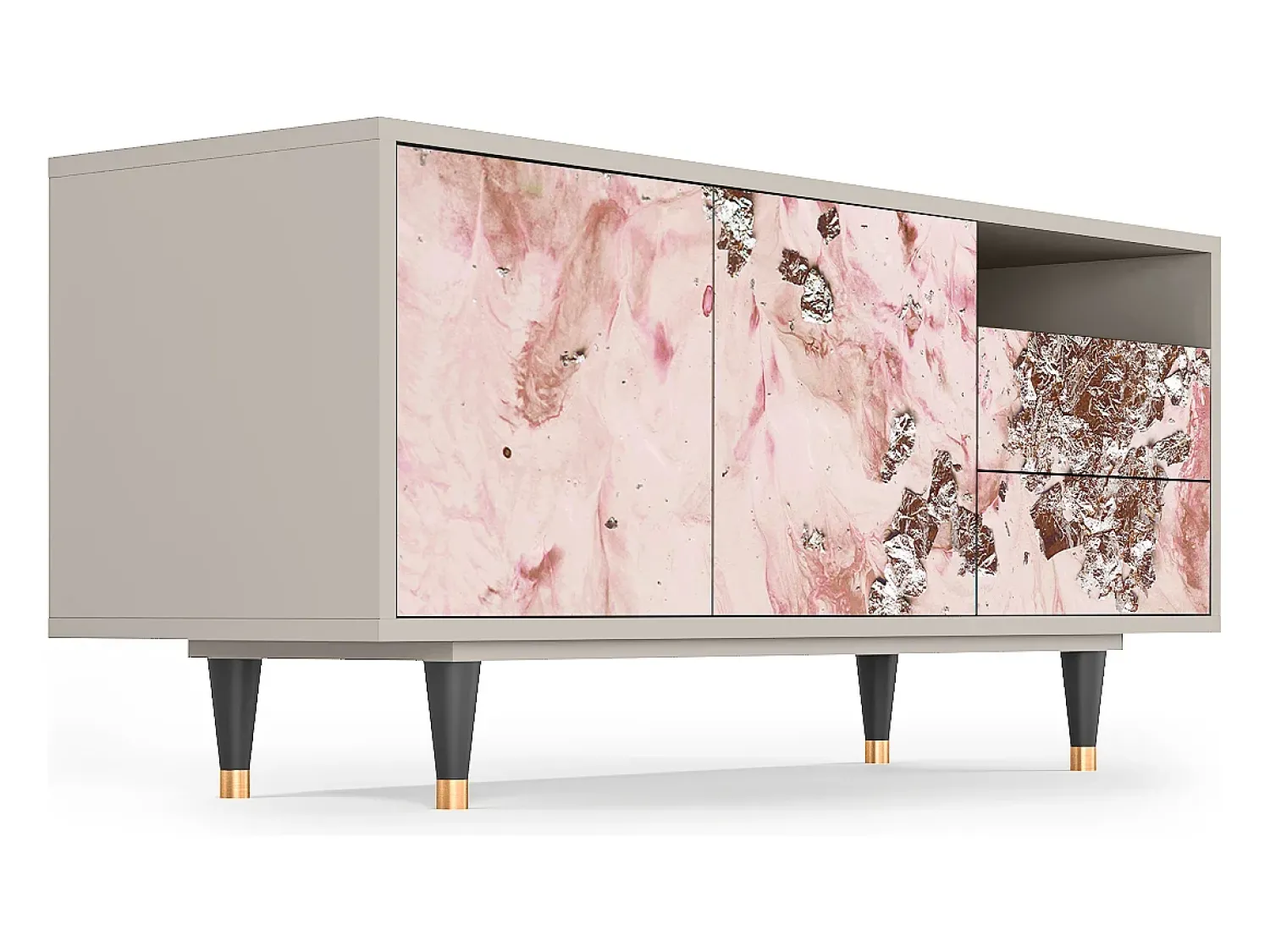 Móvel De Tv| Mueble de TV - 125х56х41 cm - T7 - Cotton Candy, Areia Bege