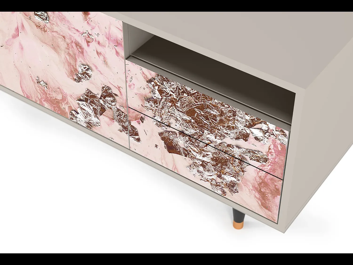 Móvel De Tv| Mueble de TV - 125х56х41 cm - T7 - Cotton Candy, Areia Bege