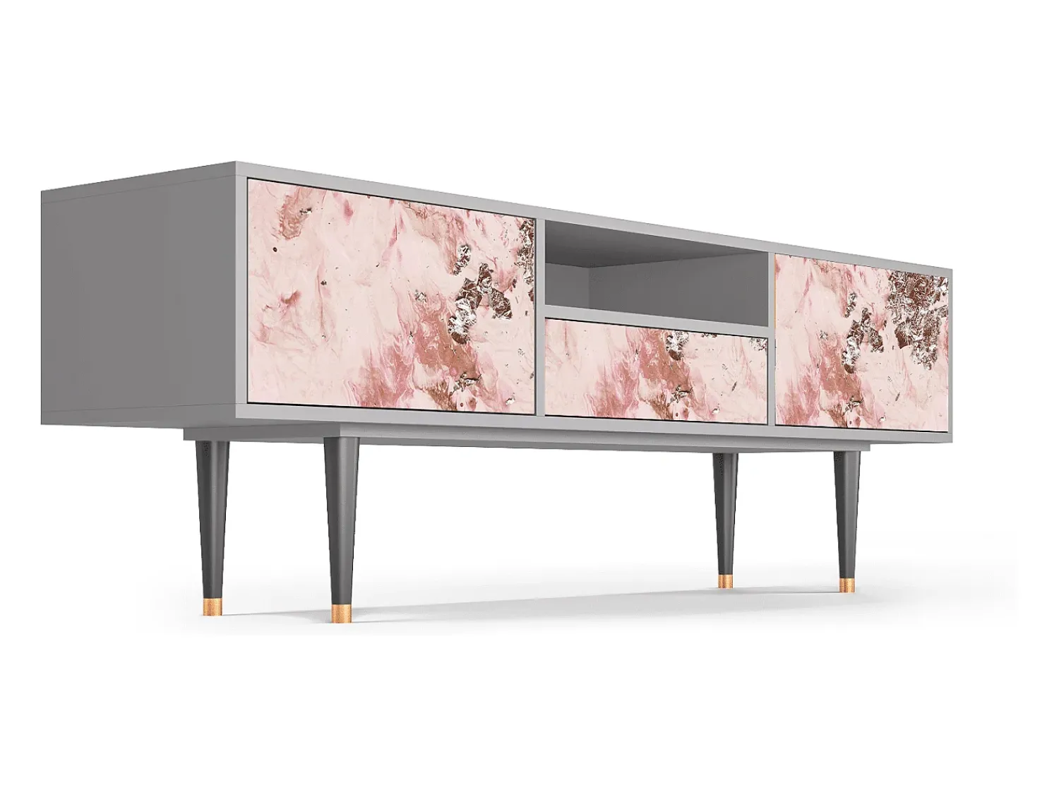 Móvel De Tv| Mueble de TV - 170х59х41 cm - T6 - Cotton Candy, Cinza Cinzento