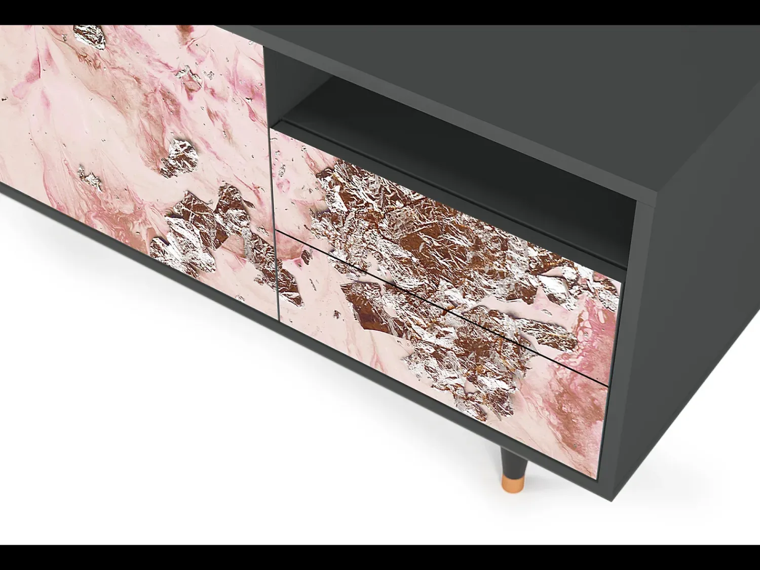 Móvel De Tv* Mueble de TV - 125х56х41 cm - T7 - Cotton Candy, Antracite Cinza antracite