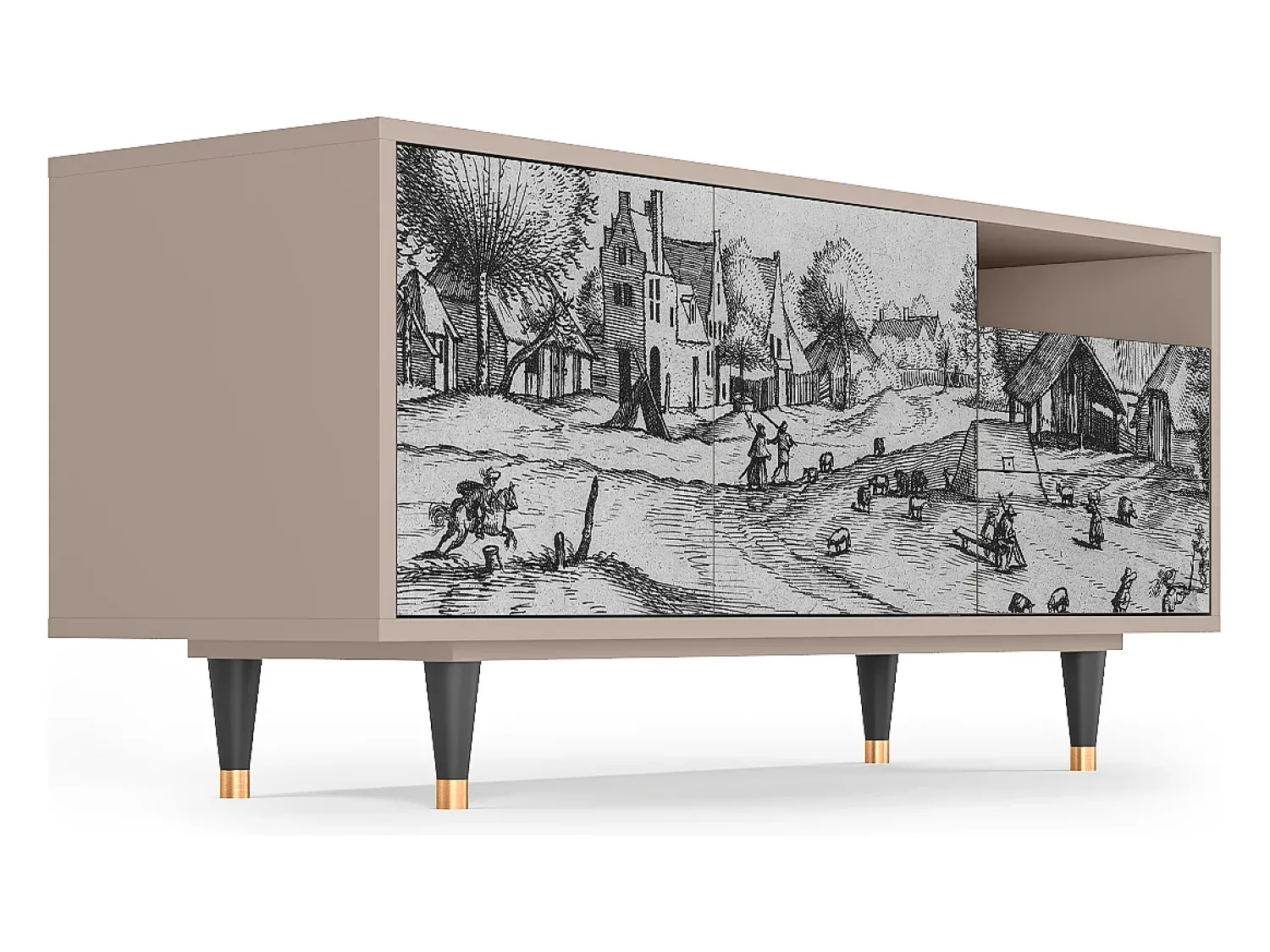 Sale Mueble de TV - 125х56х41 cm - T7 - Country Village, Latte Bege