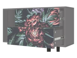 Móvel De Tv* Mueble de TV - 170х69х48 cm - T1 - Dark Peonies, Cinza Cinzento