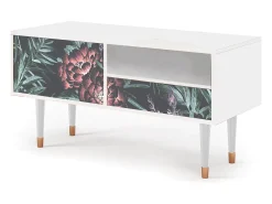 Mueble de TV - 115х59х48 cm - T3 - Dark Peonies, Branco^ Móvel De Tv