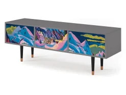 Móvel De Tv| Mueble de TV - 170х59х48 cm - T4 - Davos Winter, Cinza Cinzento