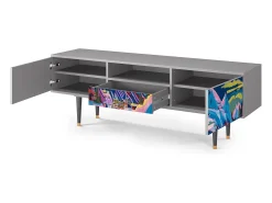 Móvel De Tv| Mueble de TV - 170х59х41 cm - T6 - Davos Winter, Cinza Cinzento