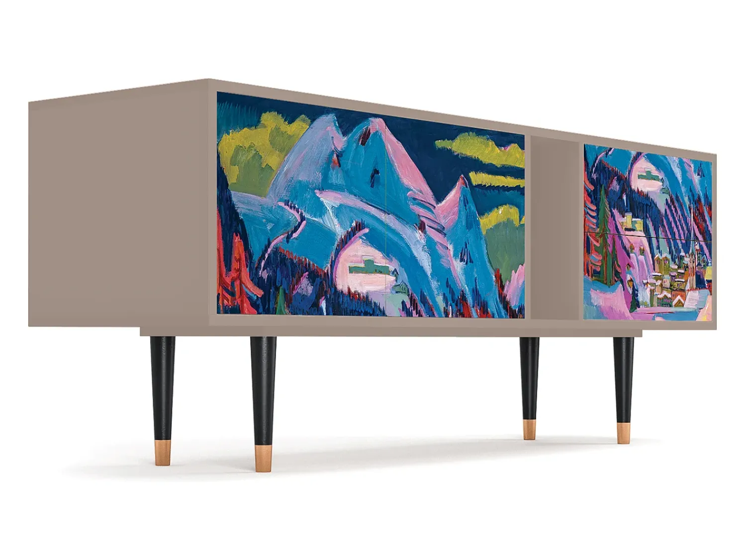 Móvel De Tv| Mueble de TV - 170х69х48 cm - T1 - Davos Winter, Latte Bege