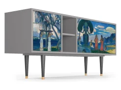 Móvel De Tv| Mueble de TV - 150х69х41 cm - T5 - Day of the God, Cinza Cinzento