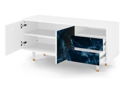 Best Mueble de TV - 125х56х41 cm - T7 - Deep Ocean, Branco Bege