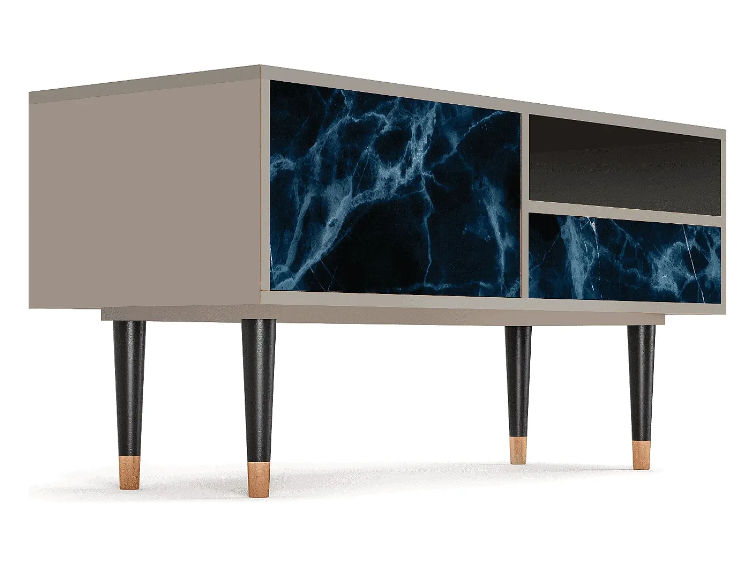 Móvel De Tv* Mueble de TV - 115х59х48 cm - T3 - Deep Ocean, Areia Bege