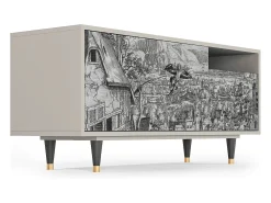 Móvel De Tv* Mueble de TV - 125х56х41 cm - T7 - Departure, Areia Bege