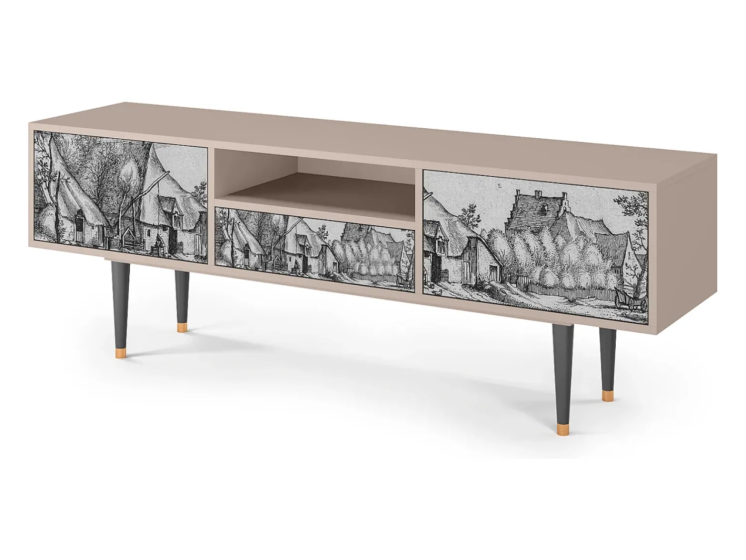 Hot Mueble de TV - 170х59х41 cm - T6 - Departure, Latte Bege