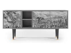 Móvel De Tv| Mueble de TV - 150х69х41 cm - T5 - Departure, Cinza Cinzento