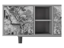 Móvel De Tv| Mueble de TV - 150х69х41 cm - T5 - Departure, Cinza Cinzento