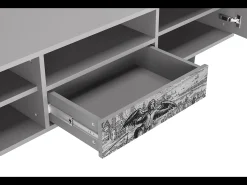 Móvel De Tv* Mueble de TV - 170х59х41 cm - T6 - Departure, Cinza Cinzento