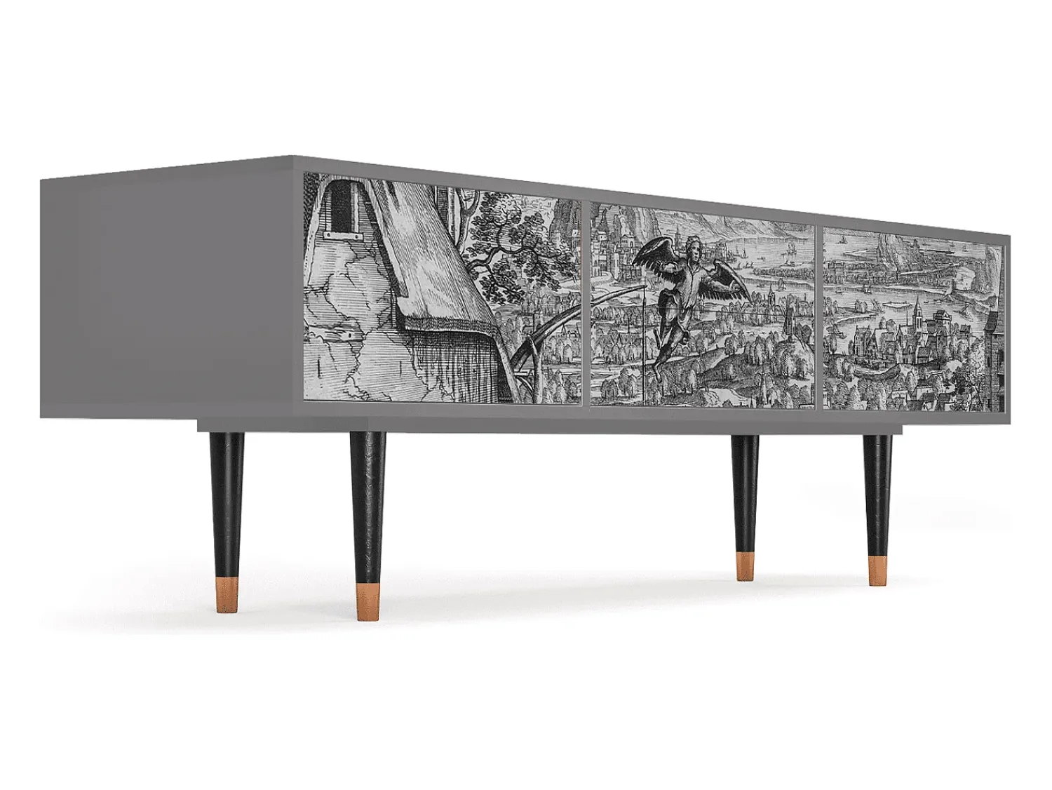 Mueble de TV - 170х59х48 cm - T4 - Departure, Cinza^ Móvel De Tv
