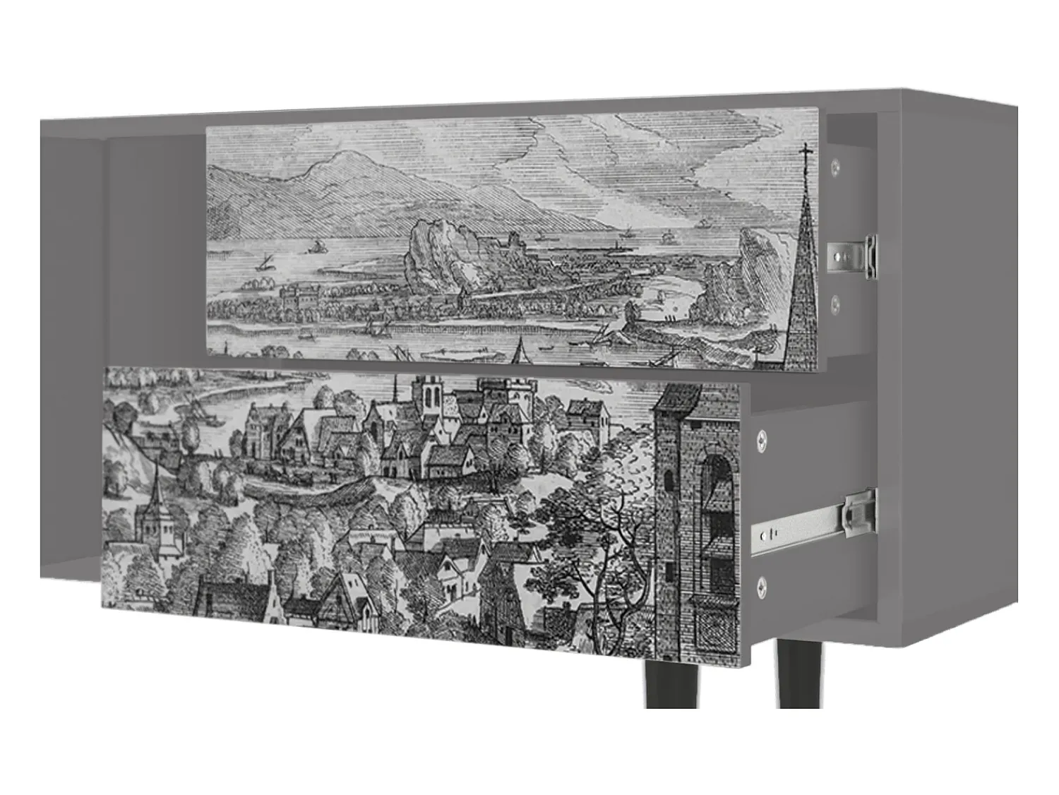 Móvel De Tv| Mueble de TV - 170х69х48 cm - T1 - Departure, Cinza Cinzento