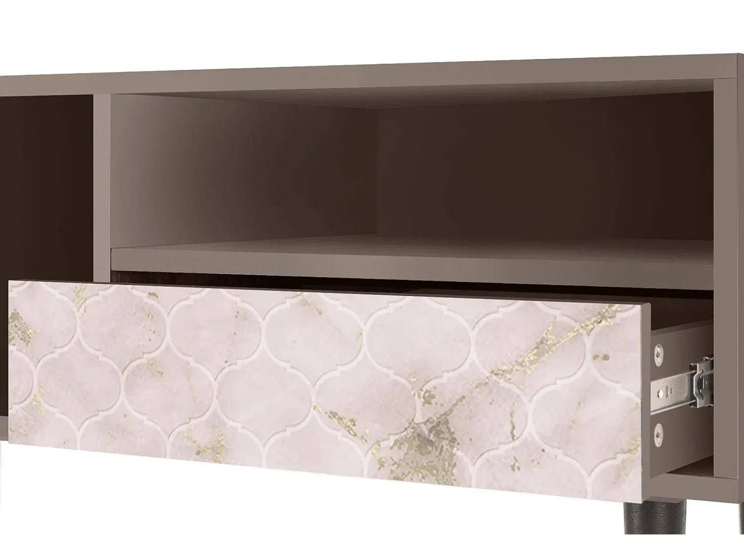 Móvel De Tv* Mueble de TV - 115х59х48 cm - T3 - Dirty Roses, Latte Bege