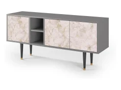 Móvel De Tv| Mueble de TV - 150х69х41 cm - T5 - Dirty Roses, Cinza Cinzento
