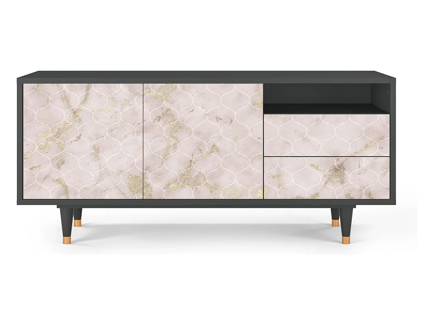 Mueble de TV - 125х56х41 cm - T7 - Dirty Roses, Antracite^ Móvel De Tv