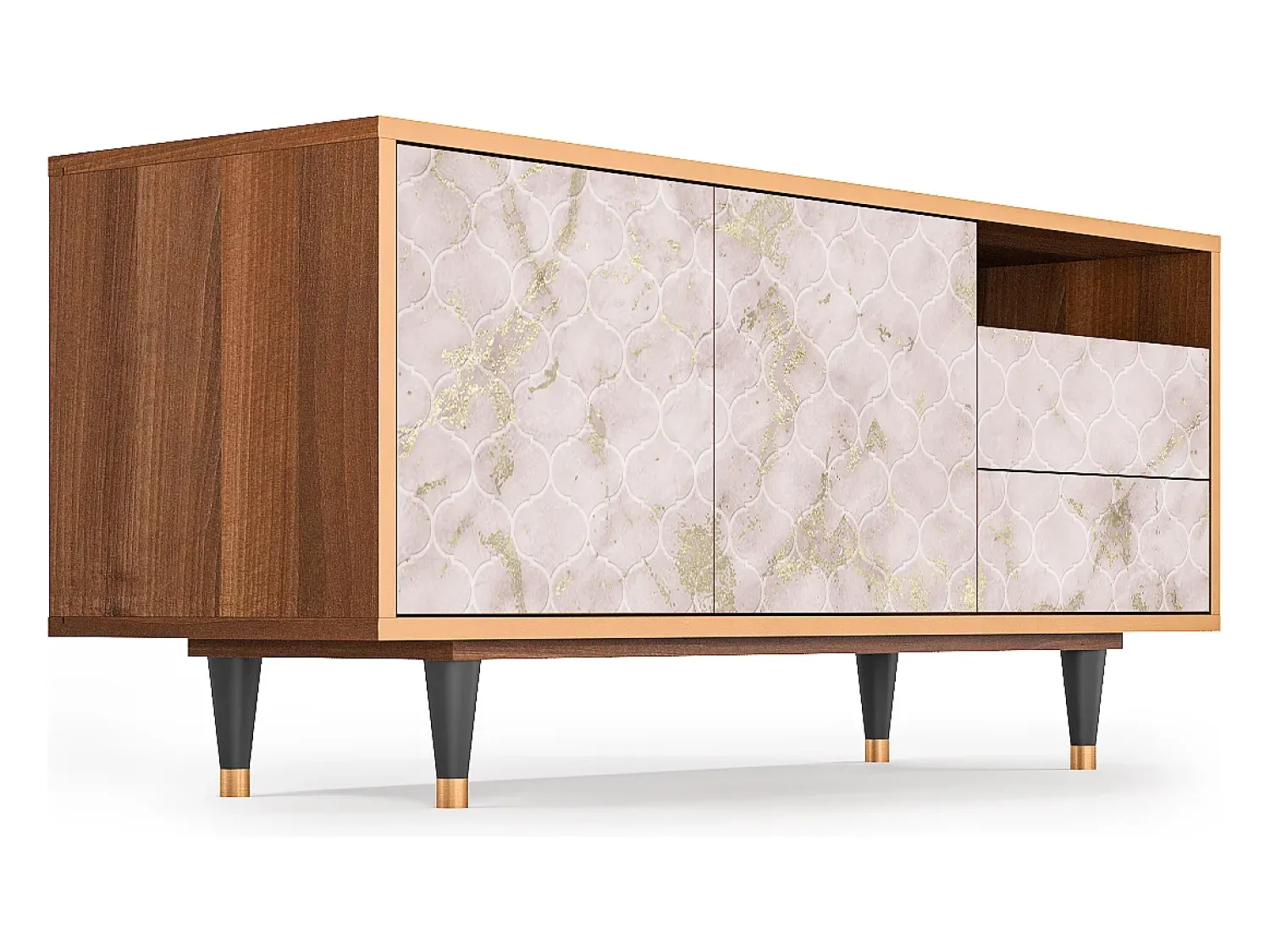 Mueble de TV - 125х56х41 cm - T7 - Dirty Roses, Nogueira^ Móvel De Tv