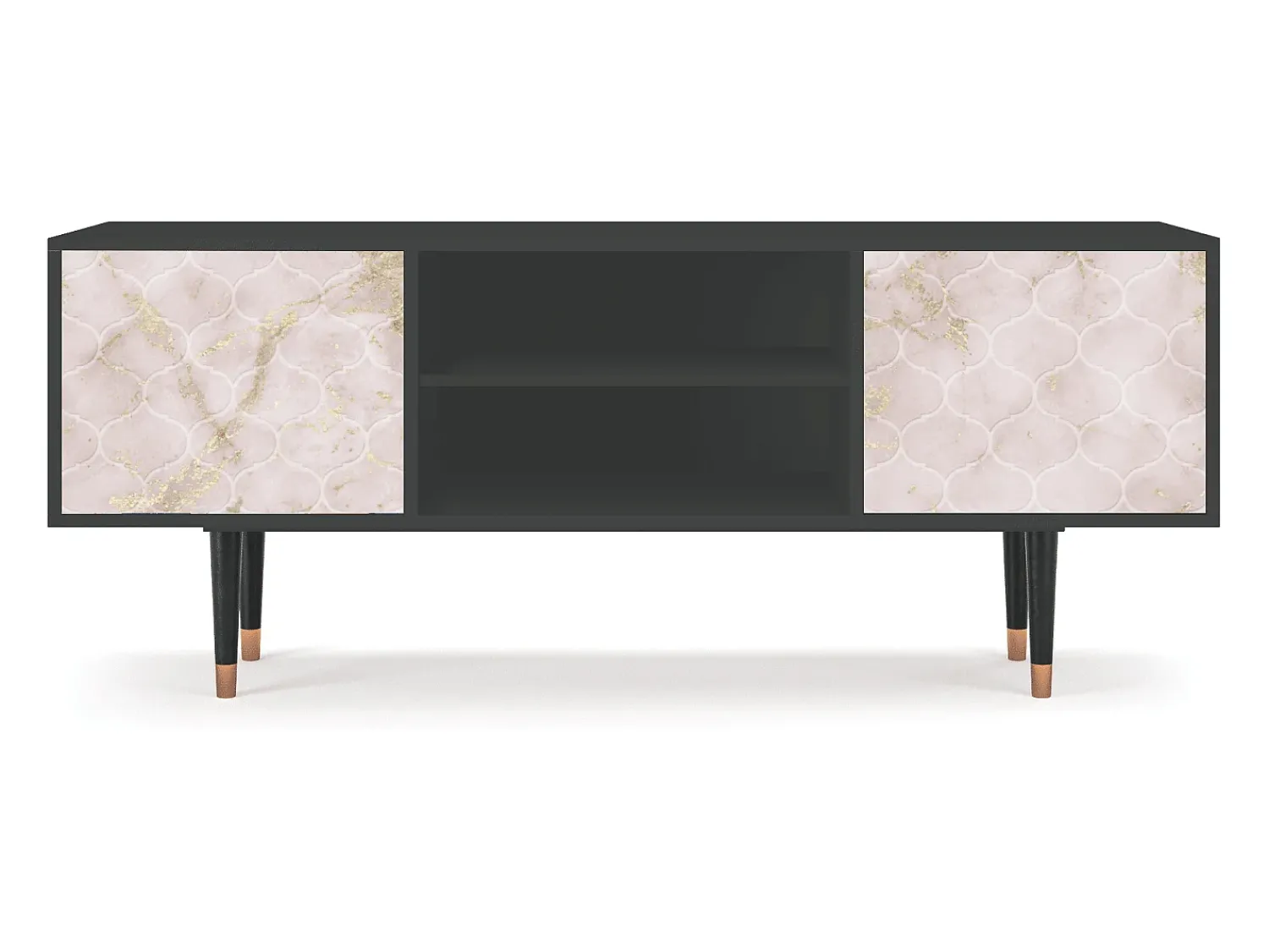 Móvel De Tv| Mueble de TV - 170х69х48 cm - T2 - Dirty Roses, Antracite Cinza antracite