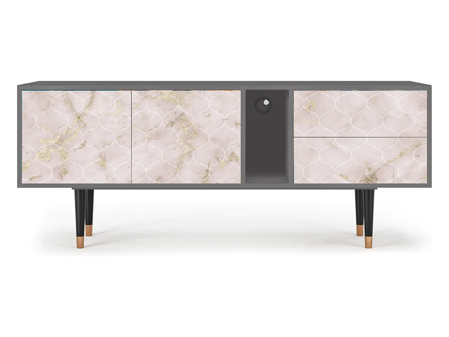 Mueble de TV - 170х69х48 cm - T1 - Dirty Roses, Cinza Cinzento