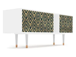 Móvel De Tv| Mueble de TV - 170х69х48 cm - T1 - Egypt Triangles, Branco Bege