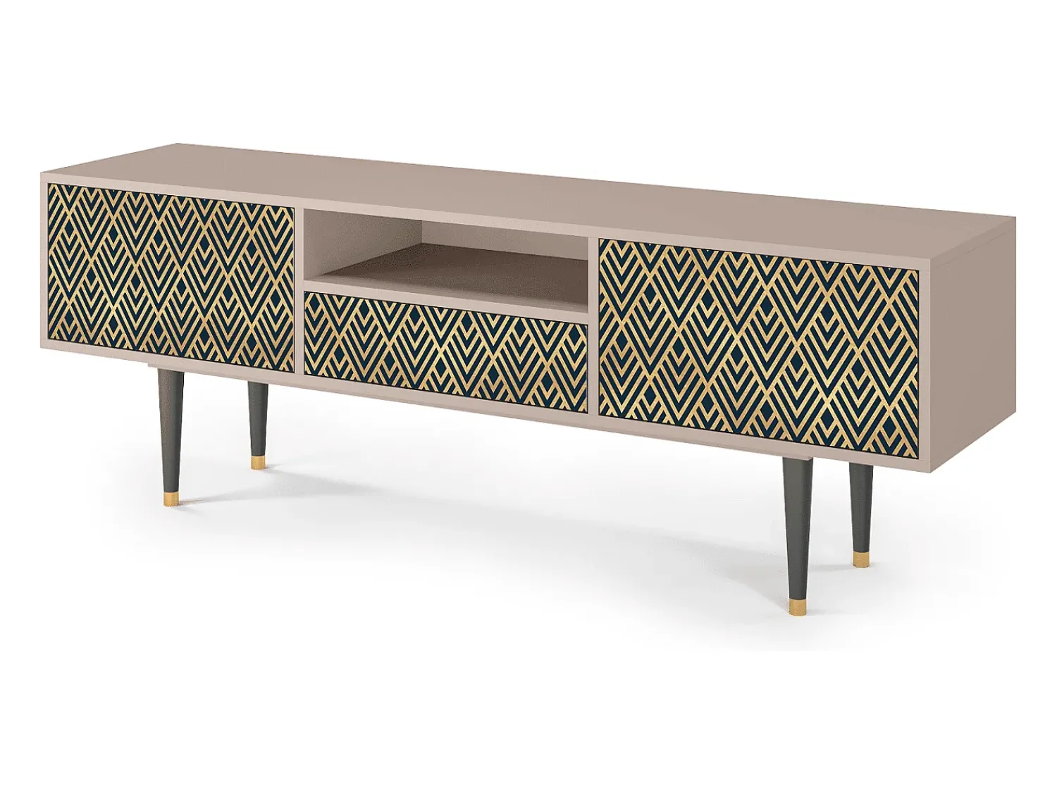 Móvel De Tv| Mueble de TV - 170х59х41 cm - T6 - Egypt Triangles, Latte Bege