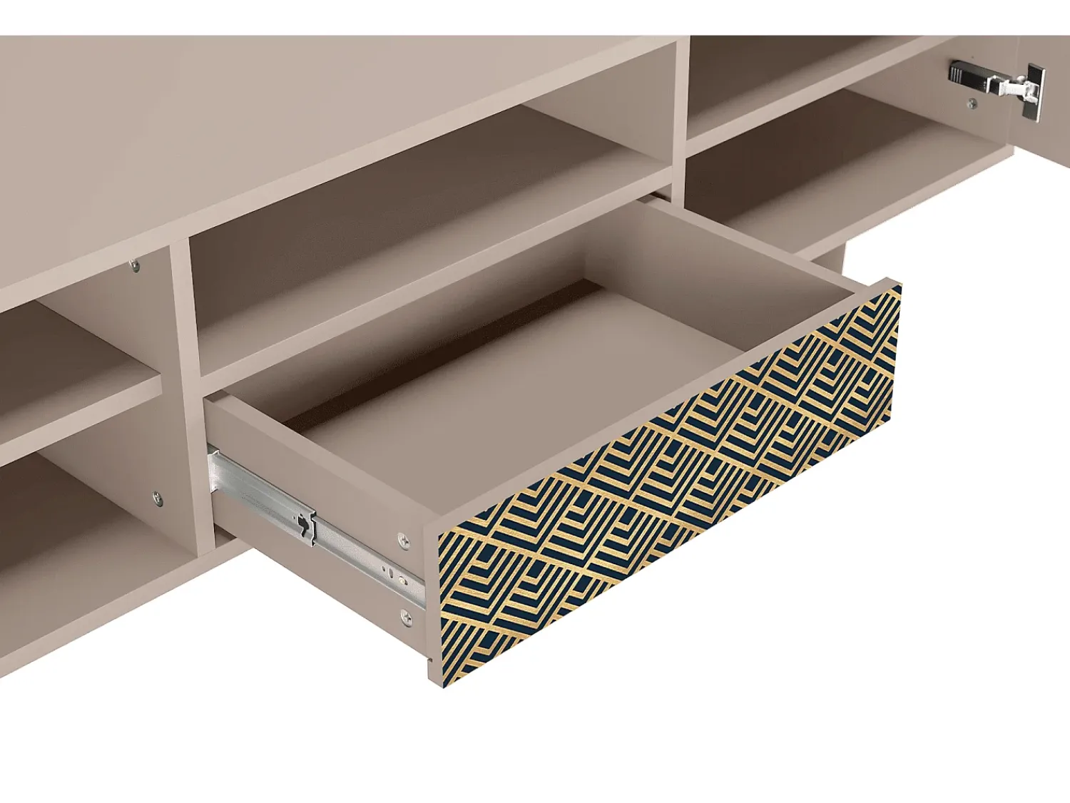 Móvel De Tv| Mueble de TV - 170х59х41 cm - T6 - Egypt Triangles, Latte Bege