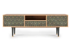 Mueble de TV - 170х59х41 cm - T6 - Egypt Triangles, Nogueira Castanho