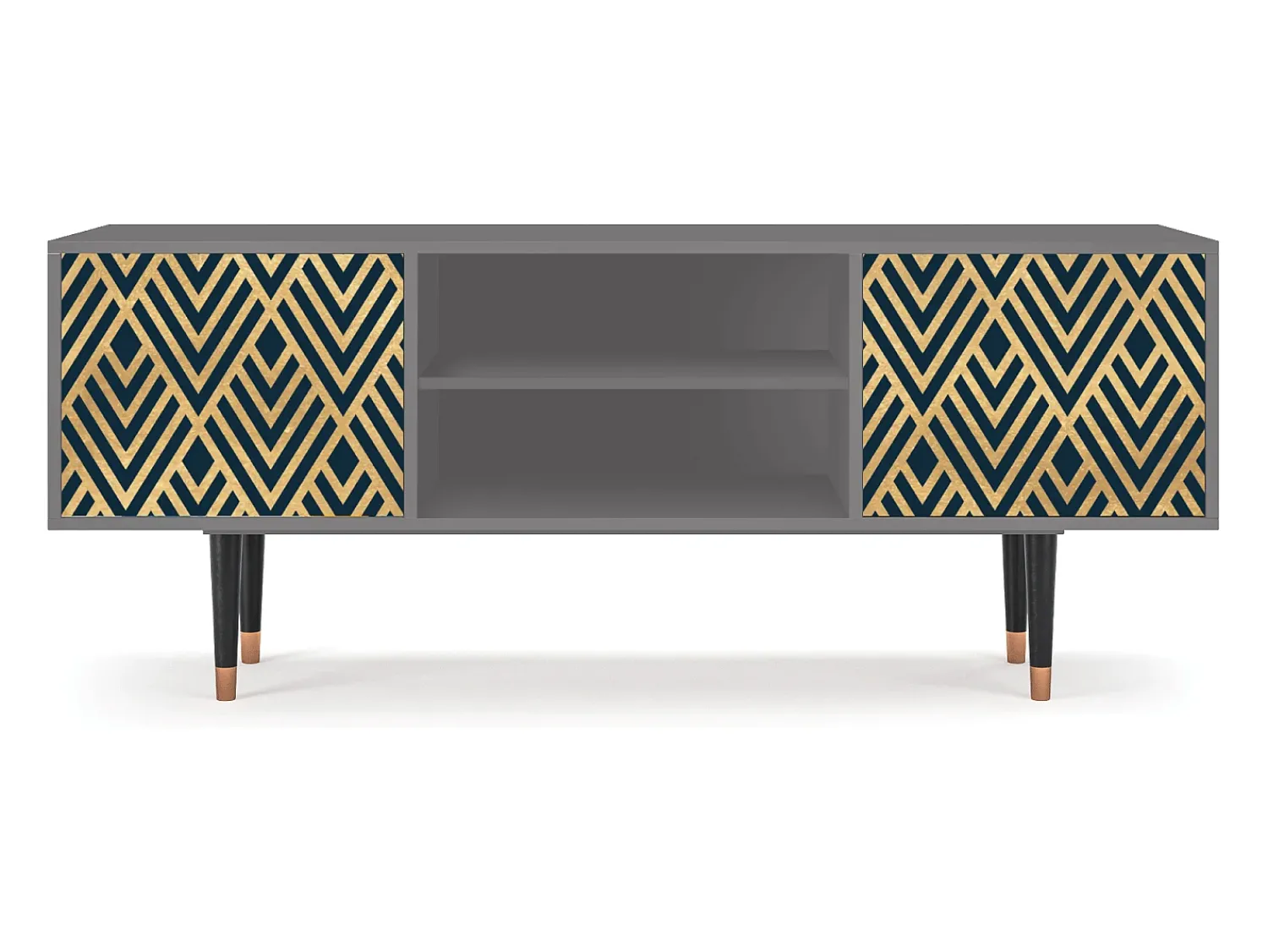 Best Mueble de TV - 170х69х48 cm - T2 - Egypt Triangles, Cinza Cinzento