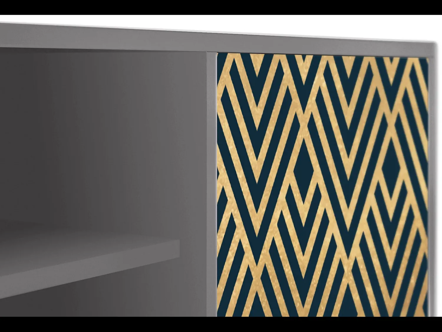 Best Mueble de TV - 170х69х48 cm - T2 - Egypt Triangles, Cinza Cinzento