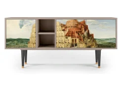Móvel De Tv| Mueble de TV - 150х69х41 cm - T5 - Elder The Tower, Areia Bege